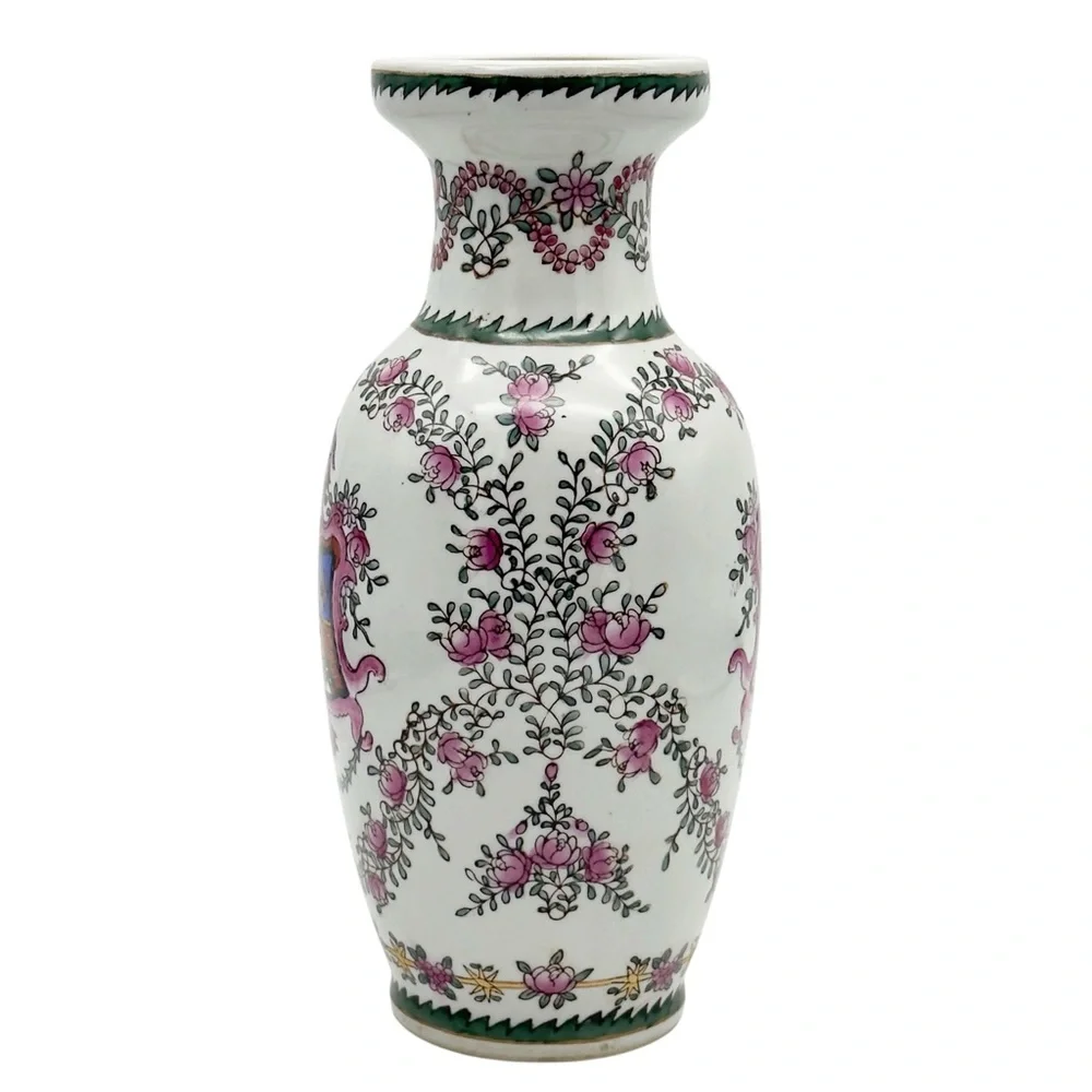 Vintage Armorial Family Crest Vase Chinese Porcelain European Market Export Ware - Picture 4 of 11